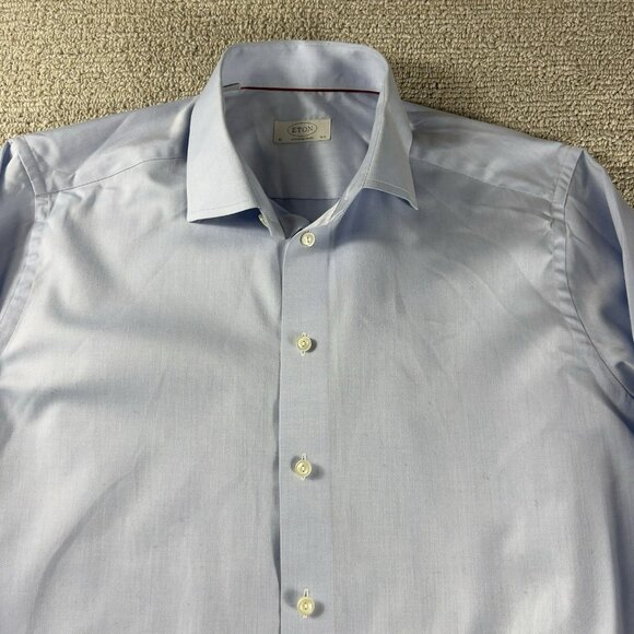 Eton Button Down Long Sleeve Dress Shirt Blue Men’s Size 16.5 / Large - Picture 2 of 8